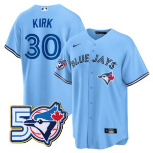 Alejandro Kirk  #30 Toronto Blue Jays 50th Season  Limited Jersey Stitched Light Blue