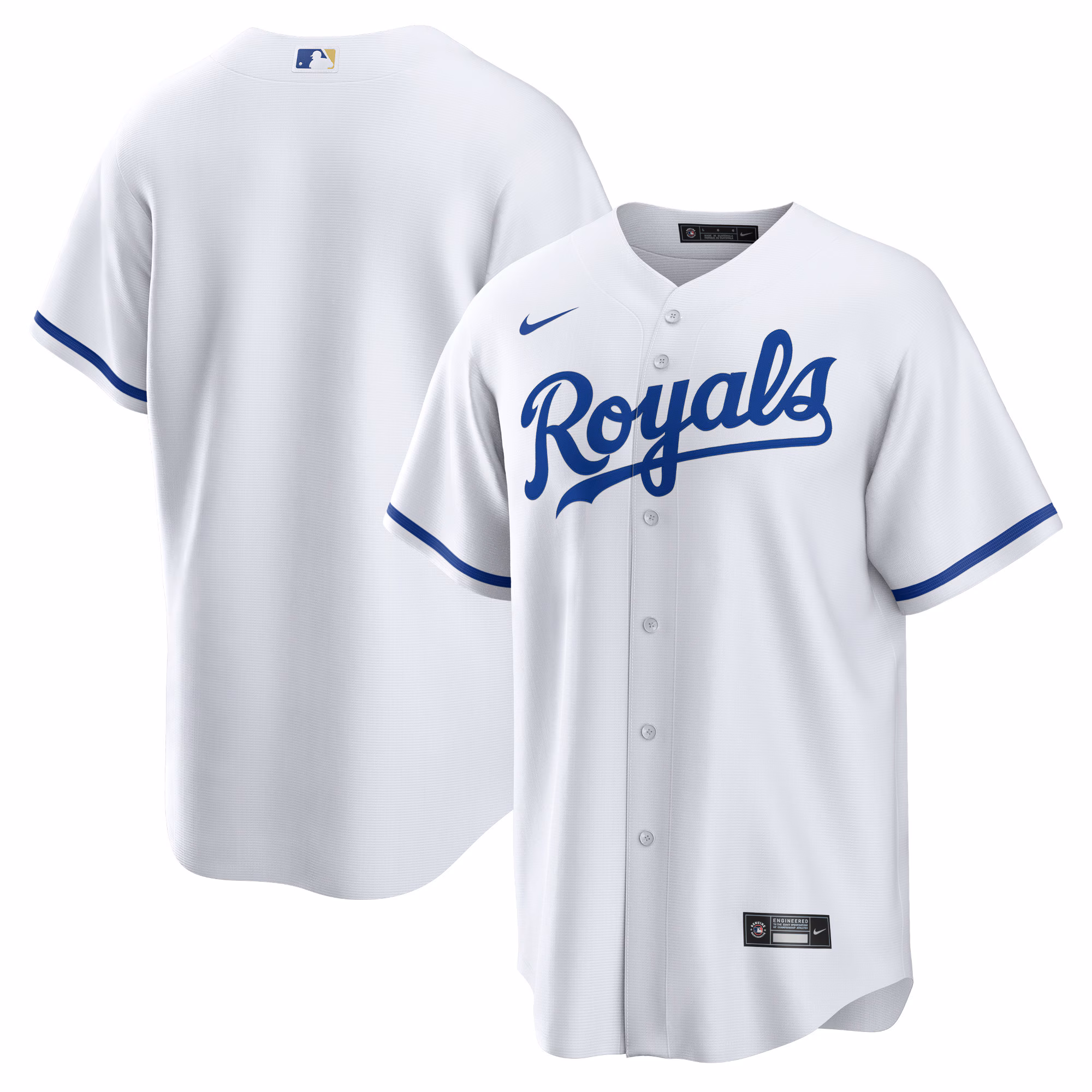 Kansas City Royals White Home Blank Replica Jersey