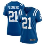 Dallis Flowers Indianapolis Colts Women's Game Jersey -  Royal