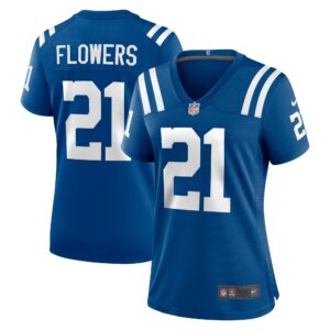 Dallis Flowers Indianapolis Colts Women's Game Jersey -  Royal