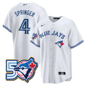 George Springer #4 Toronto Blue Jays 50th Season  Limited Jersey Stitched White