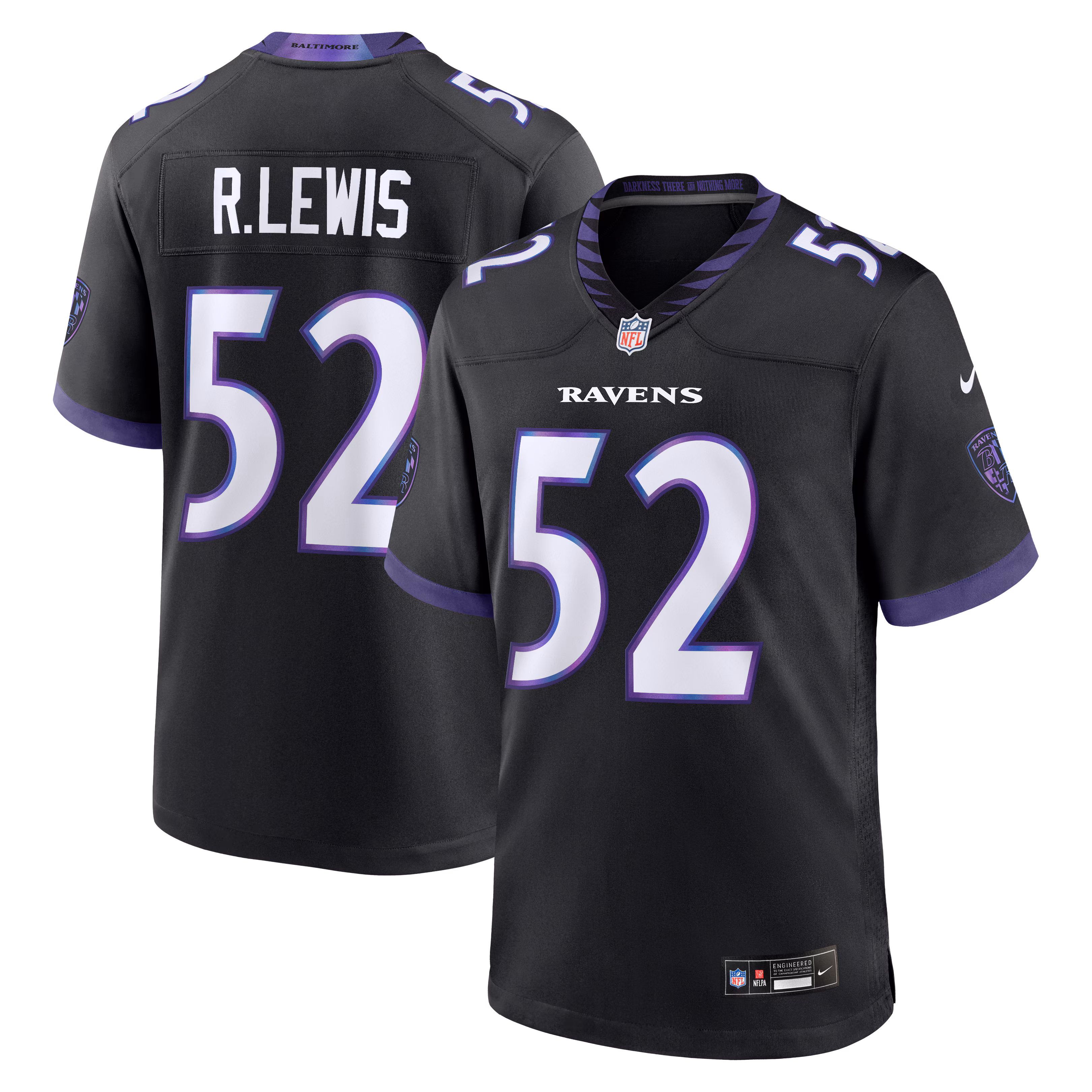 Men's Baltimore Ravens Ray Lewis Black Alternate Retired Player Game Jersey