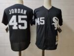 Men's Chicago White Sox #45 Michael  Black Mitchell & Ness Throwback Jersey