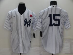 Men's  New York Yankees #15 Thurman Munson White Cool Base Stitched Jersey