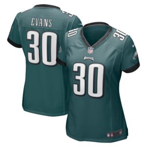 Justin Evans Philadelphia Eagles  Women's Game Player Jersey - Midnight Green