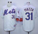 New York Mets #31 Mike Piazza White(Blue Strip) Home Cool Base Stitched Jersey