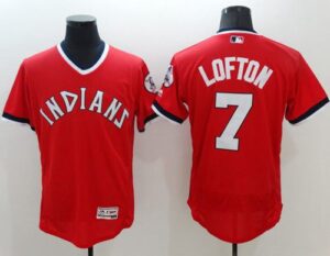Cleveland Indians #7 Kenny Lofton Red Flexbase Collection 1978 Turn Back The Clock Stitched Jersey