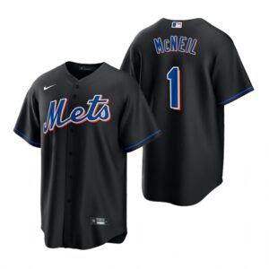 Men's New York Mets #1 Jeff McNeil  Black Cool Base Alternate Jersey