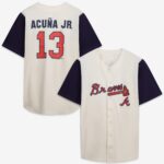Atlanta Braves Profile Cream/Navy Big & Tall Two-Color Fashion Jersey
