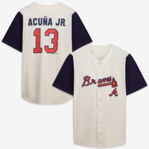 Atlanta Braves Profile Cream/Navy Big & Tall Two-Color Fashion Jersey