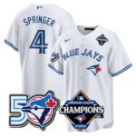 George Springer #4 Toronto Blue Jays 50th American League Champions Jersey Stitched White
