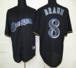 Milwaukee Brewers #8 Ryan Braun Black Fashion Stitched Jersey