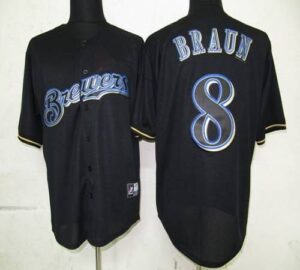 Milwaukee Brewers #8 Ryan Braun Black Fashion Stitched Jersey