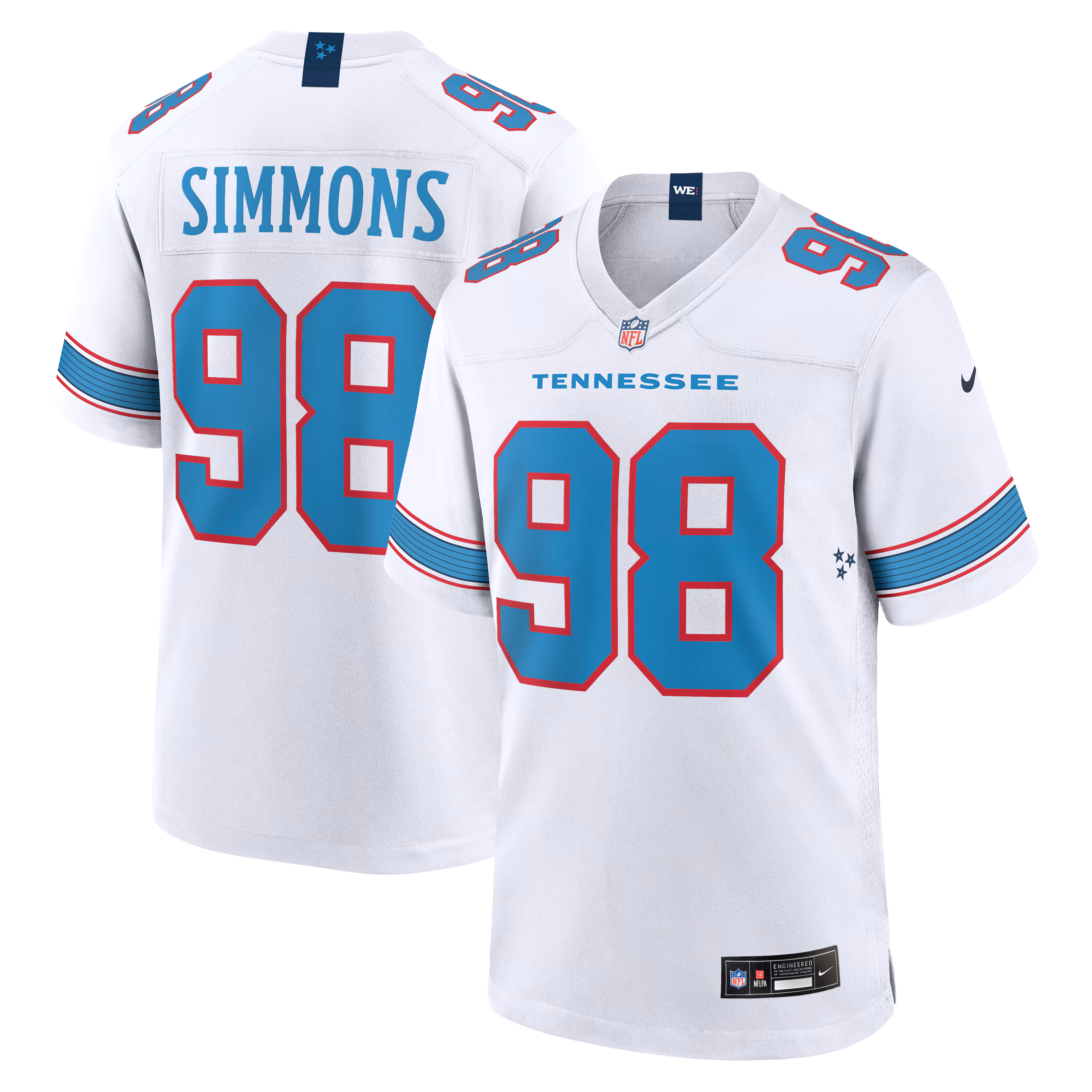 Jeffery Simmons #98 Tennessee Titans White Game Jersey