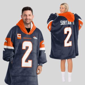 Adult P.S 2 Captain Denver Football Unisex Blanket Hoodie