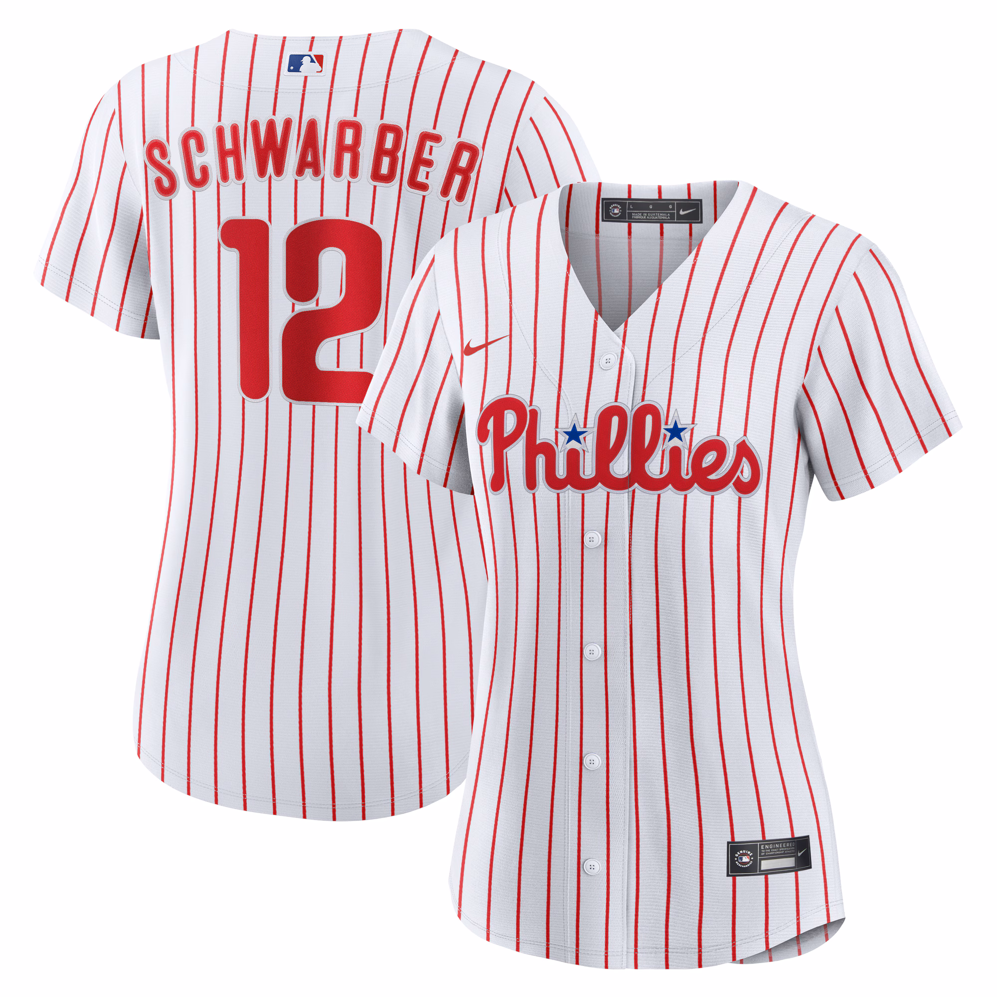 Women's Philadelphia Phillies Kyle Schwarber #12 White Home Replica Jersey