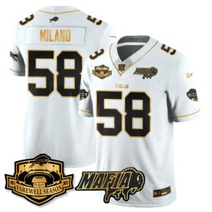 Matt Milano #58 Buffalo Bills BUF 2025 Bills Mafia Patch Gold Vapor Limited Jersey - All Stitched