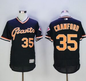 San Francisco Giants #35 Brandon Crawford Black Flexbase Collection Cooperstown Stitched Jersey