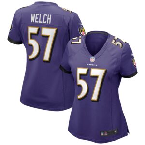 Kristian Welch Baltimore Ravens  Women's Game Jersey - Purple