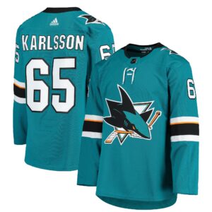 Erik Karlsson San Jose Sharks  Home Authentic Team Player Jersey - Teal