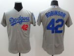 Los Angeles Dodgers #42 Jackie Robinson Grey Flexbase Collection Stitched Jersey