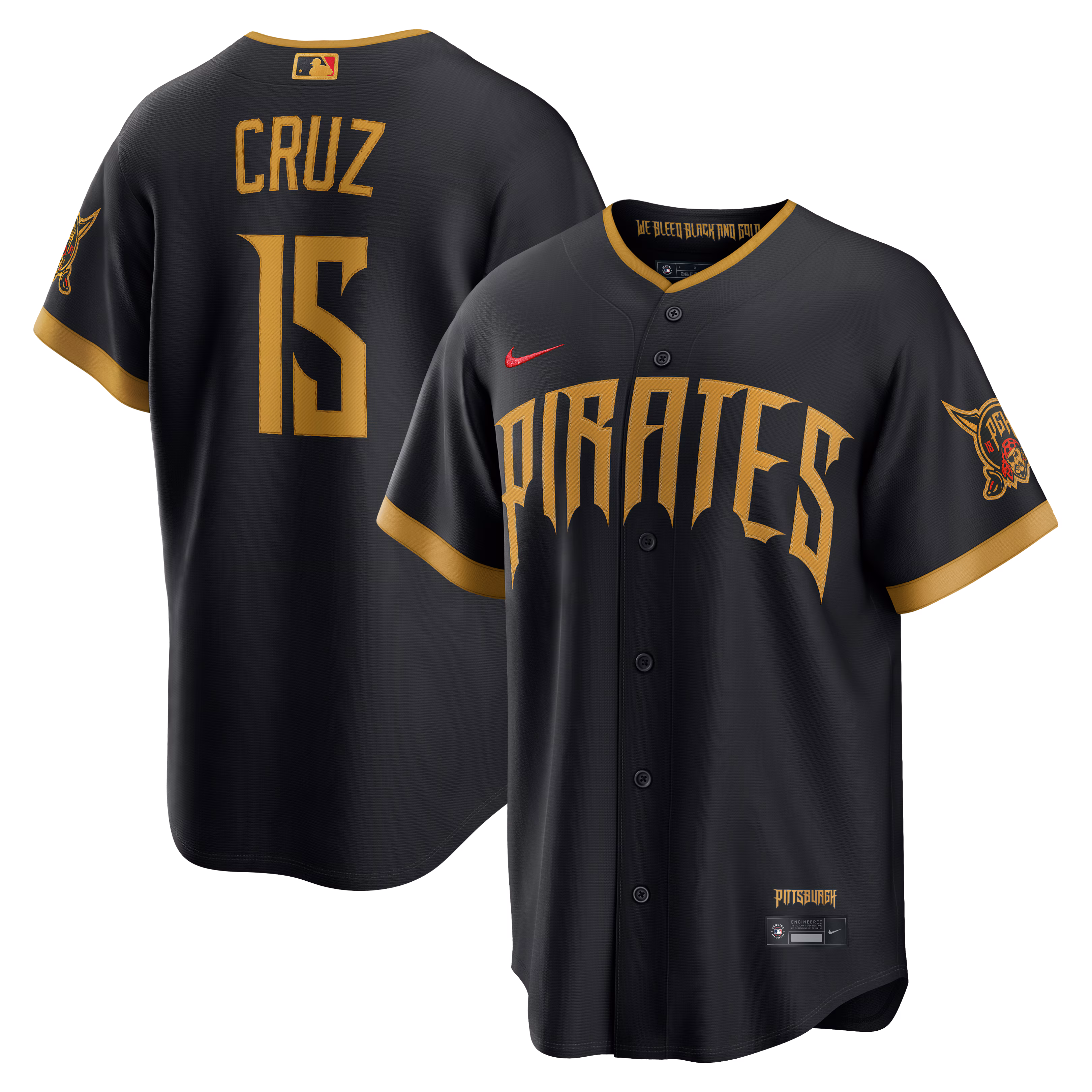 Pittsburgh Pirates Oneil Cruz #15 Black 2026 City Connect Stadium Jersey
