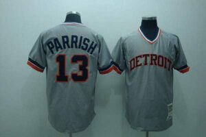 Mitchell And Ness Detroit Tigers #13 Lance Parrish Stitched Grey Throwback Jersey