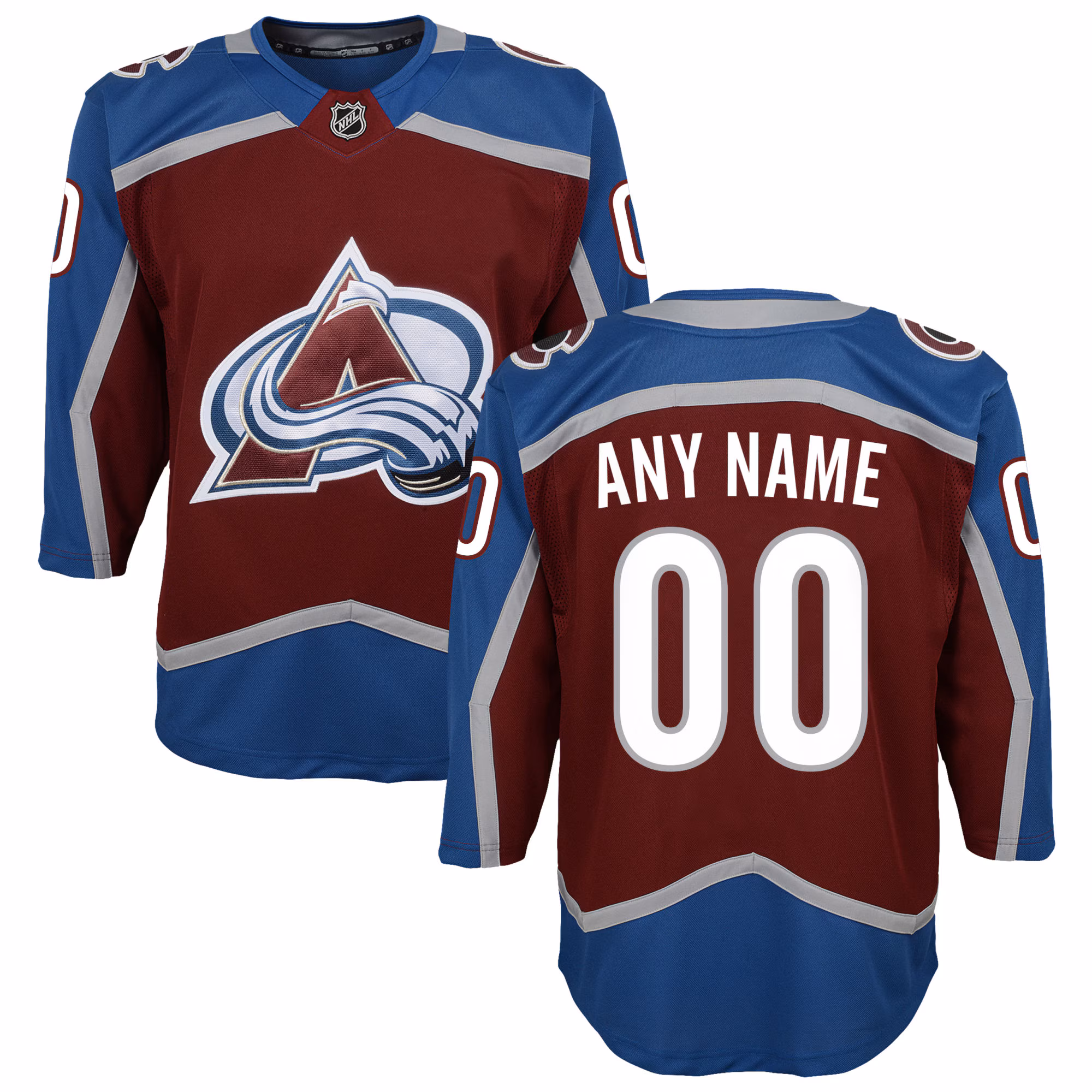 Youth Colorado Avalanche Burgundy Home Premier Custom #00 Jersey
