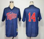 Mitchell And Ness 1991 Minnesota Twins #14 Kent Hrbek Navy Blue Stitched Jersey