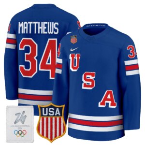 Auston Matthews #34 2026 USA Olympic Premium Hockey Jersey -Royal