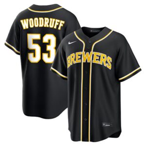 Brandon Woodruff #53 Milwaukee Brewers Fashion Replica Out Jersey - Black