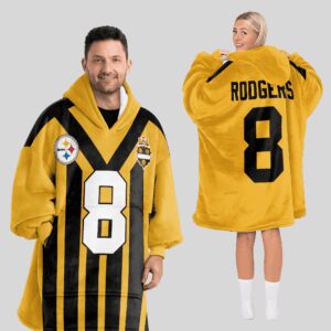 Adult 8 Pittsburgh Football Unisex Blanket Hoodie
