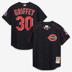 Cincinnati Reds Ken Griffey Jr. #30 Mitchell & Ness Black Cooperstown Collection Authentic Mesh Batting Practice Jersey