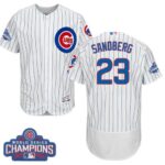 Chicago Cubs #23 Ryne Sandberg White Flexbase Collection 2016 World Series Champions Stitched Jersey