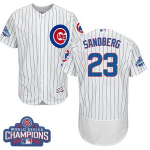 Chicago Cubs #23 Ryne Sandberg White Flexbase Collection 2016 World Series Champions Stitched Jersey