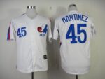 Mitchell And Ness Montreal Expos #45 Pedro Martinez White Throwback Stitched Jersey
