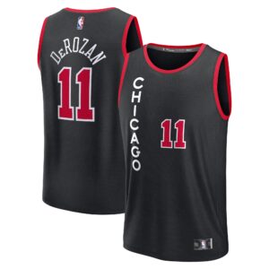 Youth Chicago Bulls DeMar DeRozan  Black 2023/24 Fast Break Jersey - City Edition