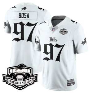 Joey Bosa #97 Buffalo Bills BUF Gothic Vapor Limited Jersey - Farewell Highmark Patch - All Stitched