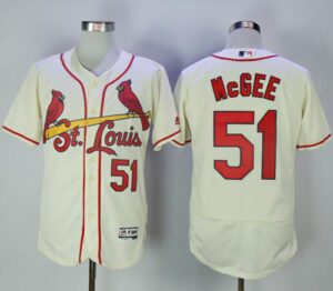 St. Louis Cardinals #51 Willie McGee Cream Flexbase Collection Stitched Jersey