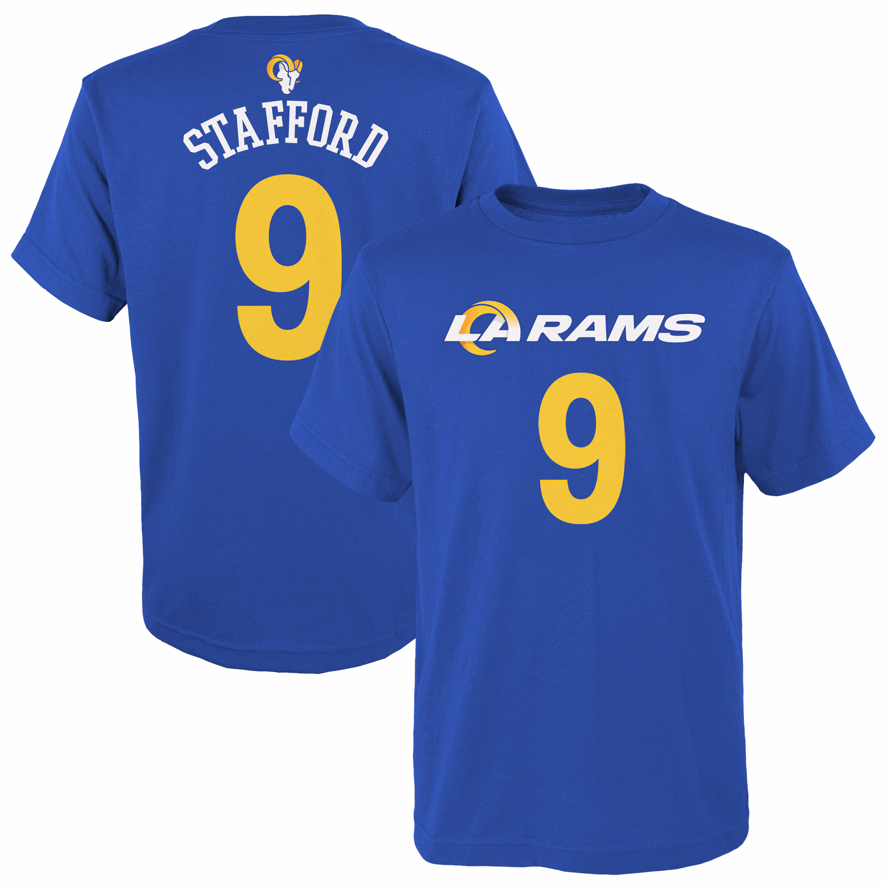 Youth Matthew Stafford Royal Los Angeles Rams Mainliner Name & Number T-Shirt