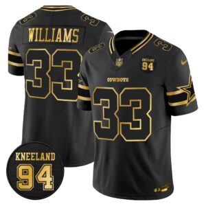 Dallas Cowboys 94 Marshawn Kneeland Memorial Patch Gold Vapor Limited Jersey - All Stitched
