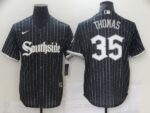 Men's  Chicago White Sox #35 Frank Thomas Black 2021 City Connect Cool Base Jersey