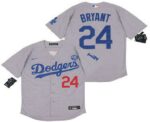 Men's Los Angeles Dodgers #24 Kobe Bryant Grey KB Patch Stitched Cool Base  Jersey