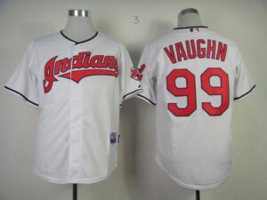 Cleveland Indians #99 Rick Wild Thing Vaughn Stitched White Jersey