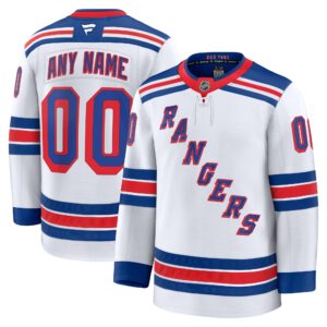 New York Rangers Fanatics White Away Premium Custom #00 Jersey