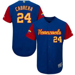 Team Venezuela #24 Miguel Cabrera Royal 2017 World Baseball Classic Stitched Jersey