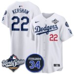 Clayton Kershaw #22 Los Angeles Dodgers 2025 World Series Home Replica Player Jersey - White