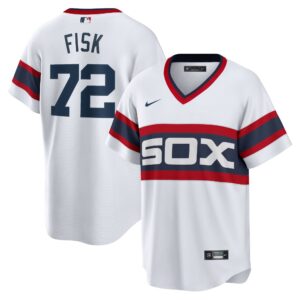 Men's Chicago White Sox Carlton Fisk  White Home Cooperstown Collection Team Player Jersey