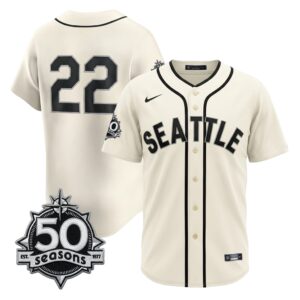 Bryan Woo #22 Seattle Mariners 50th Anniversary Steelheads Sunday Night Jersey - Cream