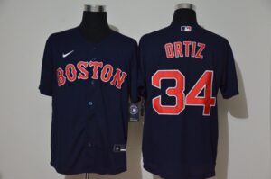 Men's Boston Red Sox #34 David Ortiz Navy Blue Stitched Cool Base  Jersey
